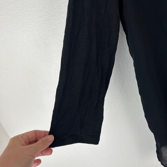 Michael Michael Kors Black Tunic Top Chiffon Layered V-Neck 3/4 Sleeve Size M - Picture 8 of 8